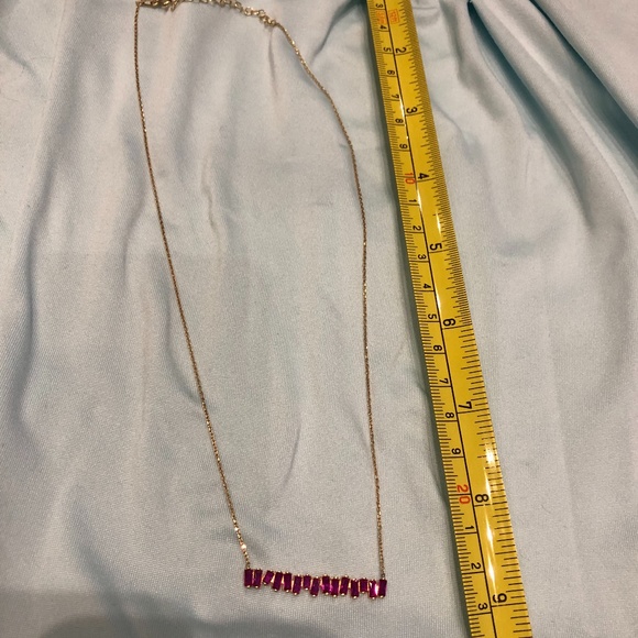 Eye Candy 19" Goldtone necklace with row of pink stones - Picture 2 of 4